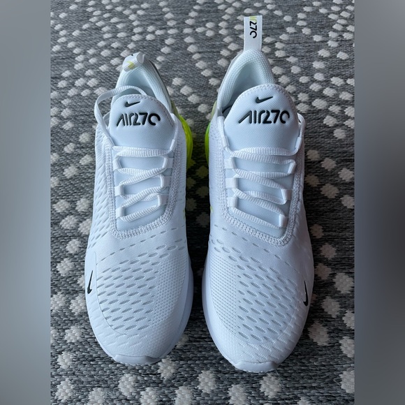 Nike Air Max 270 Big Kids Shoes White Lime green yellow Grey boys girls 7 7Y - Picture 3 of 14